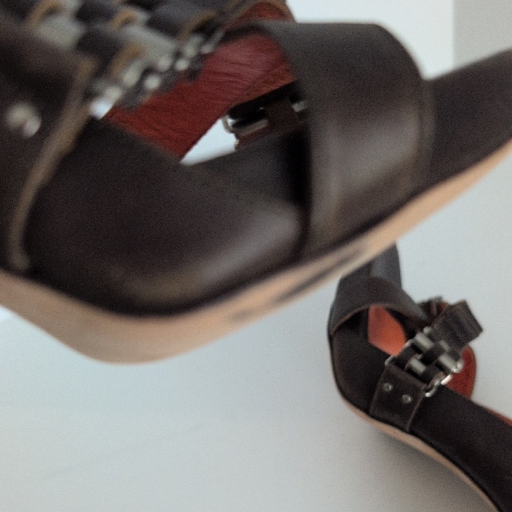 Gianfranco Ferre, Italy, Genuine Leather, Strappy Heels, Brown, Size 40, 9/9.5 - Picture 13 of 13
